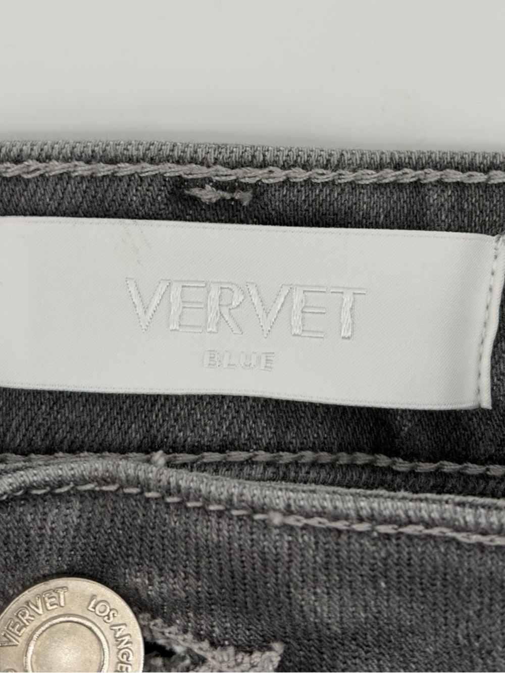 Vervet "Gladness" High Rise Distressed Crop Straight Jeans, Gray, Women 32 D453 - Picture 3 of 10